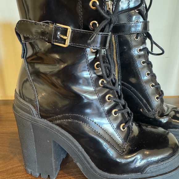 ALDO Uplift Heel - Chunky Heel Combat Boots - Picture 6 of 7